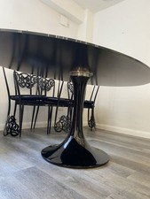 Designer Black Oval Glass Dining Table