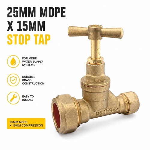25mm mdpe 15mm brass stop - 25mm,