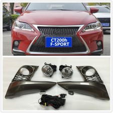 Front Bumper Bezel Halogen Fog Lights+Harness For LEXUS CT200H F Sport 2014-2017