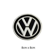 Round Black Embroidered Patch