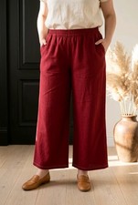 Zara Wide Leg  in burgundy