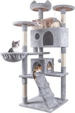 LARGE HOMIDEC Cat Tree,151cm Cat Tower for Indoor Kitty, Scratching Post - GREY