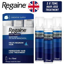 3x Regaine for Men Extra Strength Hair Regrowth Hair Loss Treatment Foam 73ml