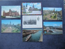 7 POSTCARDS OF GLASGOW, KING GEORGE V BRIDGE, GEORGE SQUARE ART GALLERIES, DOCKS