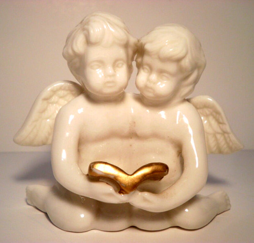 Vintage white porcelain - vintage, angel