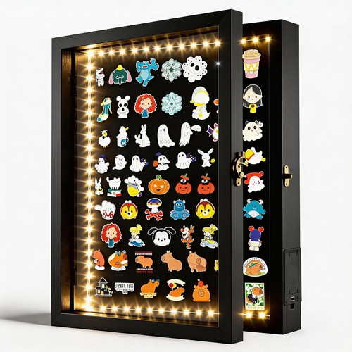 Lighted pin display case - lighted,
