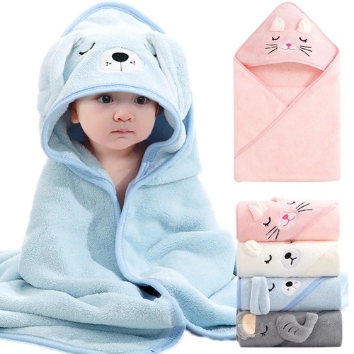 Baby hooded bath towel 80x80cm - hooded,