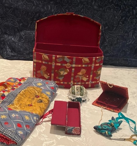 Sewing box red bundle with - box,