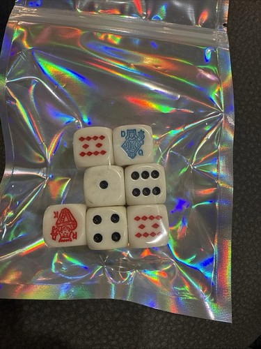 Vintage english poker dice set - vintage,