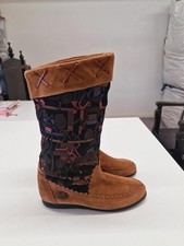 Womens Vintage Boho Western Panama Jack Suede Funky Boots Shoes UK5