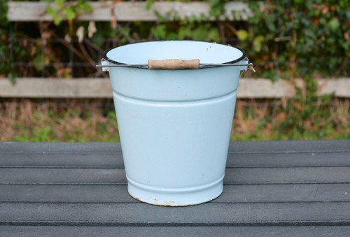 Vintage enamel pail bucket
