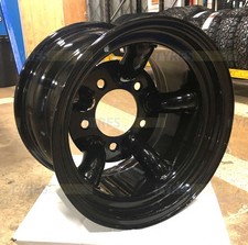 x5 15x10 BLACK 5-PIPE CHALLENGER STYLE STEEL WHEELS 5x165.1 ET-32 DEFENDER