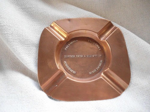 Old copper advertising - copper, ashtray
