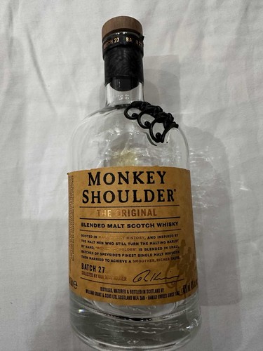 Empty monkey shoulder whisky - monkey,