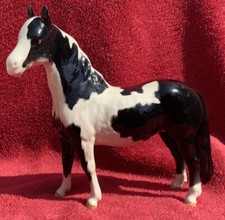 Vintage Beswick Horse #1373 Piebald Pinto Pony Black & White Figurine 16cm High