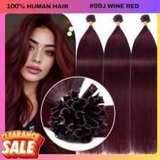 100% Real Remy Hair Nail U Tip