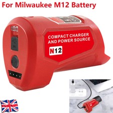 USB DC 12V Charger Adapter For Milwaukee M12 Heated Jacket Battery 48-59-1201