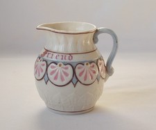 ANTIQUE SMALL PORCELAIN JUG HAND PAINTED FROM A FRIEND MOULDED SHELLS & LEAVES