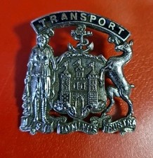 EDINBURGH CORPORATION TRANSPORT TRAM  VINTAGE BLUE ENAMEL  BADGE  ORIGINAL 1930+