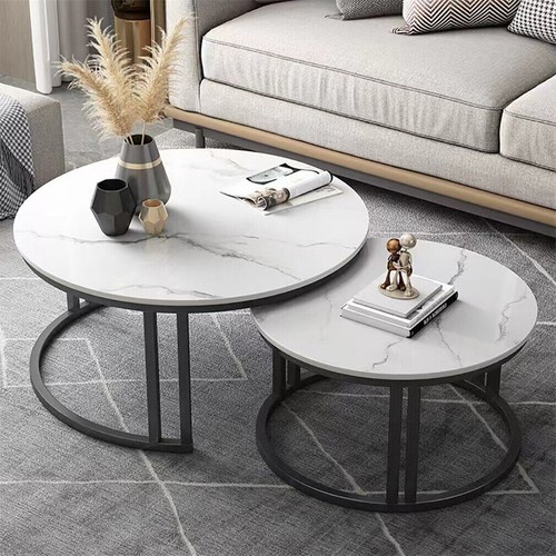 Round nesting coffee table set - table,