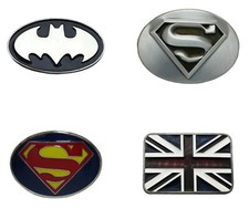 QHA Mens Cowboy Belt Buckle for Snap On Belts Batman Superman British Flag Q98C