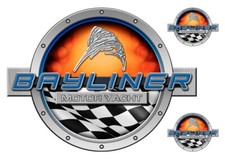 Bayliner Boat Racing Round Stickers - Name Plate