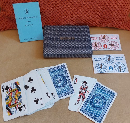 Vintage card bezique set - vintage,