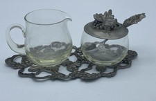 Seagull Canada Pewter Sugar Bowl Milk Jug/Creamer On Tray