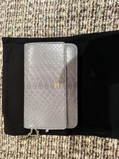 Chanel blue python wallet - blue,