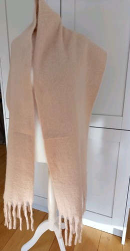Long beige scarf wrap - scarf, wide