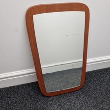Mcm Retro Unusual Shaped Mirror 60cm Tall Vertical Vintage Teak?