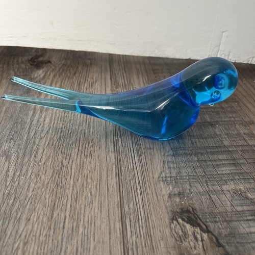 Blue glass bird - blue,
