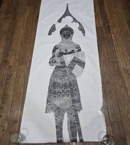 Medieval brass rubbing knight - rubbing,