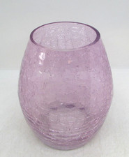 Pink Crackled Glass Vase-