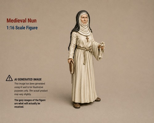 Medieval nun unpainted - medieval,