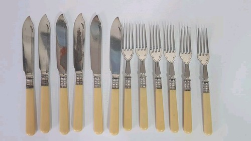Set vintage fish knives - set,