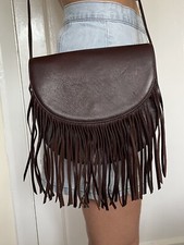 Moroccan Bazaar Leather Bag Moroccan Leather Saddle Bag Shoulder Bag Tasselled