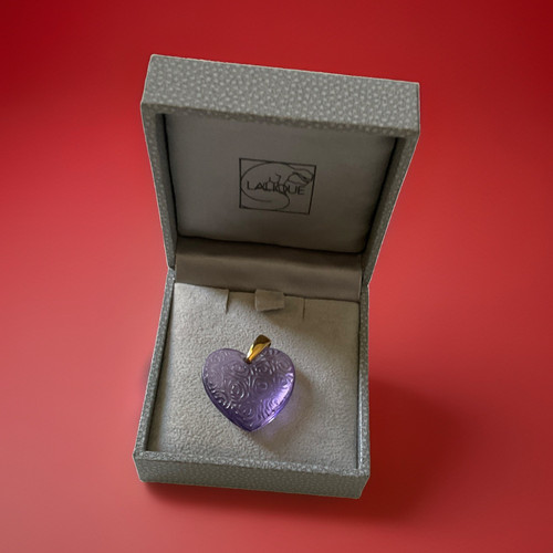 Lalique signed purple heart - signed,