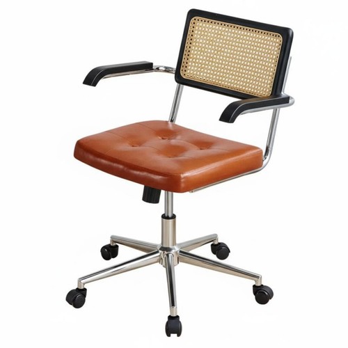 Rattan back swivel chair - back,