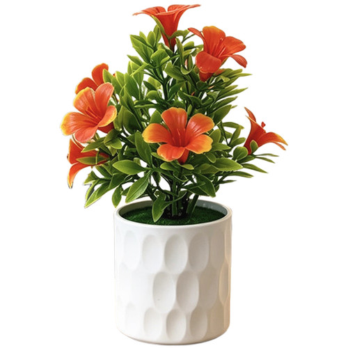 White pot artificial lily - pot,