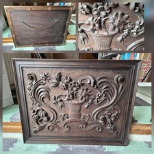 Beautiful Antique hand Carved wall Panel /frieze /Solid Wood.  27" x 20.5” 1900?