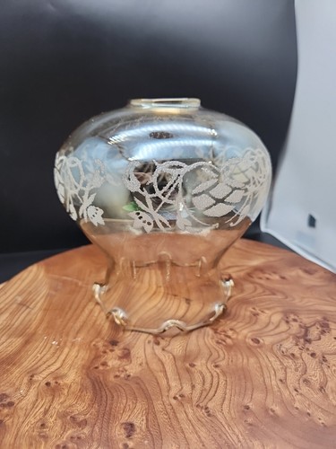 Vintage amber glass lamp - amber,