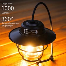 LED Hanging Lights Retro Camping Lamp Portable Tent Pendant Lantern Stepless UK