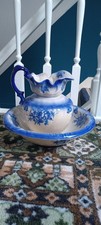 Blue Large Wash Bowl and Jug