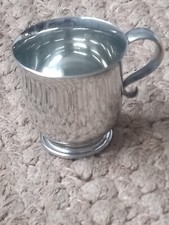 Child's pewter cup, Christmas tree ornament, christening mug