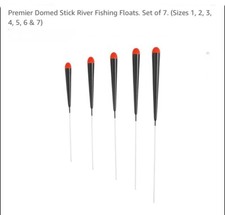Premier Domed Stick River Fishing Floats. Set of 7. (Sizes 1, 2, 3, 4, 5, 6 & 7)
