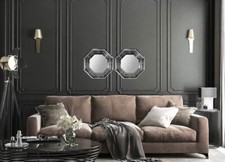 Silver Octagon Mirror Set of 4 Contemporary design Qty and frame colour choice