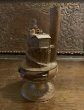 Antique Black Forest Carved Candlestick Holder With Mountainside Diorama Scene