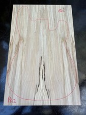SPALTED SYCAMORE MAPLE bookmatched guitar drop top set 545 x 347 x 8mm PB12