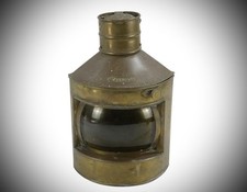 Antique Brass Ship’s Light. Starboard of Quadrant Form.  